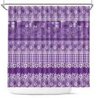 Hawaiian Hibiscus Honu Shower Curtain Purple Mele Kalikimaka Palaka Spirit LT9 Purple - Polynesian Pride
