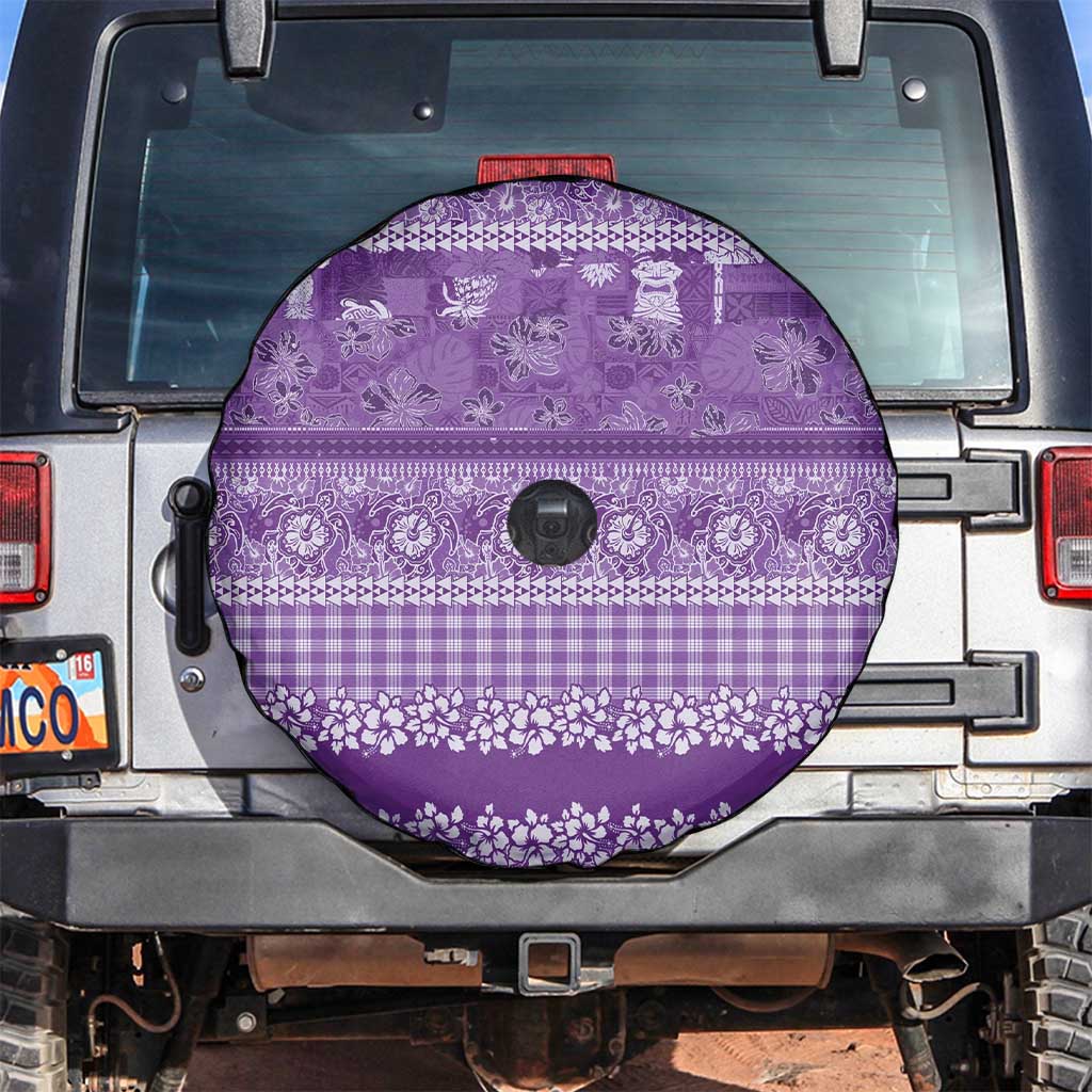 Hawaiian Hibiscus Honu Spare Tire Cover Purple Mele Kalikimaka Palaka Spirit LT9 Purple - Polynesian Pride