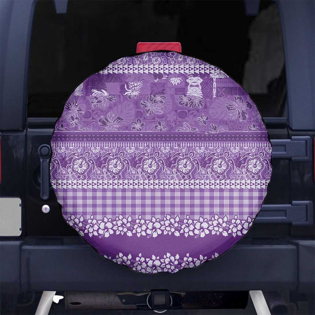 Hawaiian Hibiscus Honu Spare Tire Cover Purple Mele Kalikimaka Palaka Spirit LT9 No hole Purple - Polynesian Pride