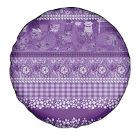 Hawaiian Hibiscus Honu Spare Tire Cover Purple Mele Kalikimaka Palaka Spirit LT9 - Polynesian Pride