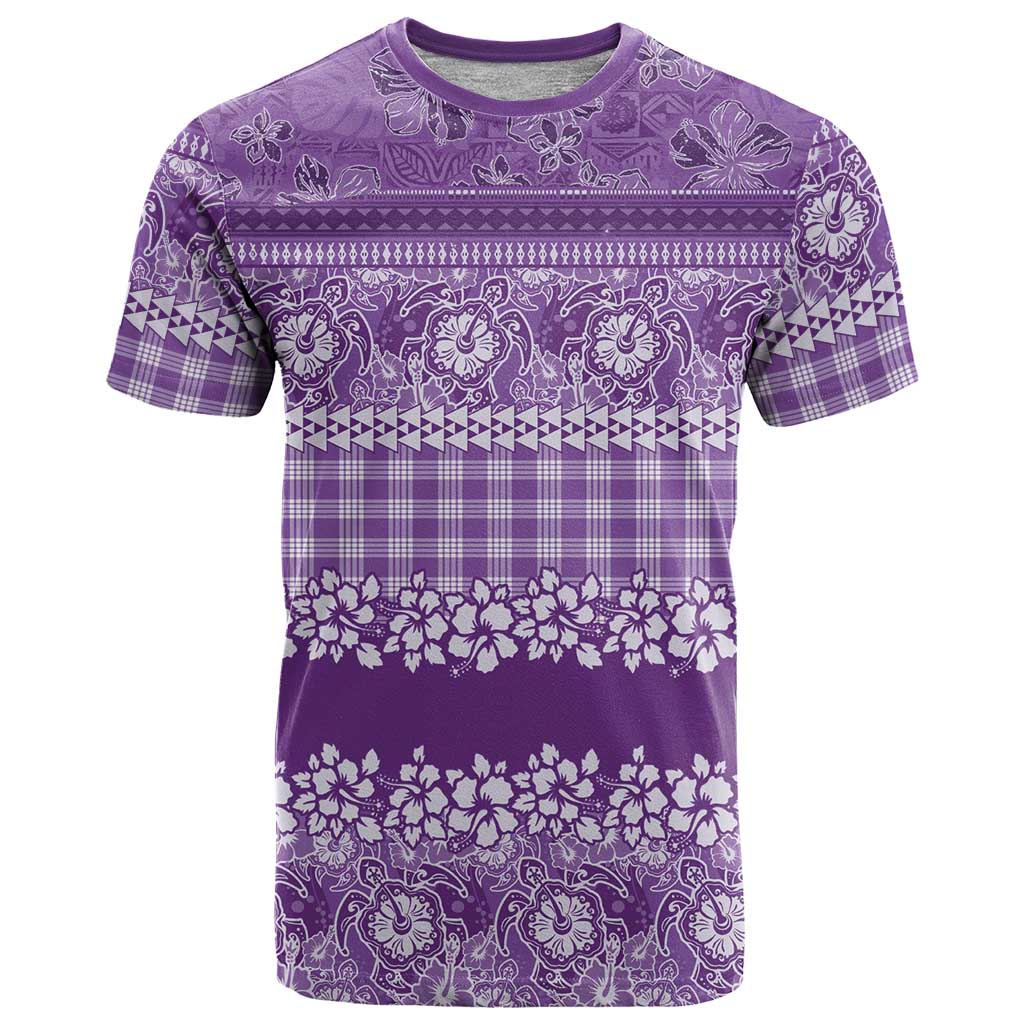 Hawaiian Hibiscus Honu T Shirt Purple Mele Kalikimaka Palaka Spirit LT9 Purple - Polynesian Pride