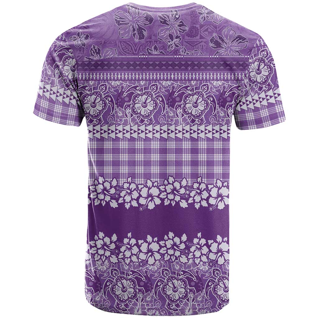 Hawaiian Hibiscus Honu T Shirt Purple Mele Kalikimaka Palaka Spirit LT9 - Polynesian Pride