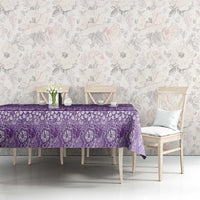 Hawaiian Hibiscus Honu Tablecloth Purple Mele Kalikimaka Palaka Spirit - Polynesian Pride