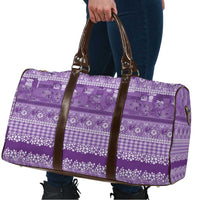 Hawaiian Hibiscus Honu Travel Bag Purple Mele Kalikimaka Palaka Spirit LT9 - Polynesian Pride