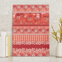 Hawaiian Hibiscus Honu Canvas Wall Art Red Mele Kalikimaka Palaka Spirit LT9 Without Frame Red - Polynesian Pride