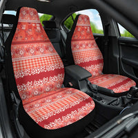 Hawaiian Hibiscus Honu Car Seat Cover Red Mele Kalikimaka Palaka Spirit LT9 One Size Red - Polynesian Pride