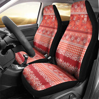 Hawaiian Hibiscus Honu Car Seat Cover Red Mele Kalikimaka Palaka Spirit LT9 - Polynesian Pride