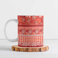 Hawaiian Hibiscus Honu Ceramic Mug Red Mele Kalikimaka Palaka Spirit LT9 Red - Polynesian Pride