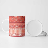 Hawaiian Hibiscus Honu Ceramic Mug Red Mele Kalikimaka Palaka Spirit LT9 - Polynesian Pride