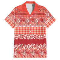 Hawaiian Hibiscus Honu Hawaiian Shirt Red Mele Kalikimaka Palaka Spirit - Polynesian Pride