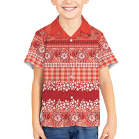 Hawaiian Hibiscus Honu Hawaiian Shirt Red Mele Kalikimaka Palaka Spirit - Polynesian Pride