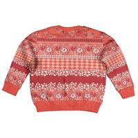 Hawaiian Hibiscus Honu Kid Ugly Christmas Sweater Red Mele Kalikimaka Palaka Spirit LT9 - Polynesian Pride