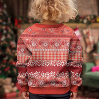 Hawaiian Hibiscus Honu Kid Ugly Christmas Sweater Red Mele Kalikimaka Palaka Spirit LT9 - Polynesian Pride