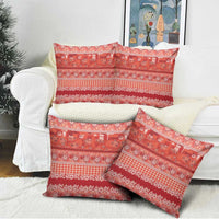 Hawaiian Hibiscus Honu Pillow Cover Red Mele Kalikimaka Palaka Spirit - Polynesian Pride