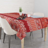 Hawaiian Hibiscus Honu Tablecloth Red Mele Kalikimaka Palaka Spirit LT9 - Polynesian Pride