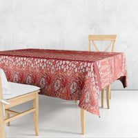 Hawaiian Hibiscus Honu Tablecloth Red Mele Kalikimaka Palaka Spirit LT9 - Polynesian Pride