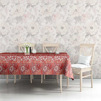 Hawaiian Hibiscus Honu Tablecloth Red Mele Kalikimaka Palaka Spirit LT9 - Polynesian Pride
