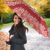 Hawaiian Hibiscus Honu Umbrella Red Mele Kalikimaka Palaka Spirit - Polynesian Pride