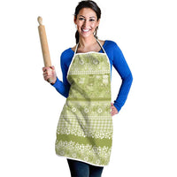 Hawaiian Hibiscus Honu Apron Sage Green Mele Kalikimaka Palaka Spirit LT9 - Polynesian Pride