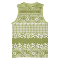 Hawaiian Hibiscus Honu Basketball Jersey Sage Green Mele Kalikimaka Palaka Spirit LT9 - Polynesian Pride