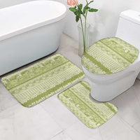 Hawaiian Hibiscus Honu Bathroom Set Sage Green Mele Kalikimaka Palaka Spirit LT9 - Polynesian Pride