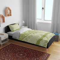 Hawaiian Hibiscus Honu Bedding Set Sage Green Mele Kalikimaka Palaka Spirit LT9 - Polynesian Pride