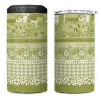 Hawaiian Hibiscus Honu 4 in 1 Can Cooler Tumbler Sage Green Mele Kalikimaka Palaka Spirit LT9 One Size: 16 oz Sage Green - Polynesian Pride