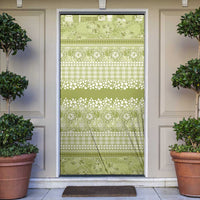 Hawaiian Hibiscus Honu Door Cover Sage Green Mele Kalikimaka Palaka Spirit LT9 Sage Green - Polynesian Pride