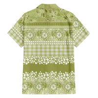 Hawaiian Hibiscus Honu Family Matching Puletasi and Hawaiian Shirt Sage Green Mele Kalikimaka Palaka Spirit LT9 - Polynesian Pride