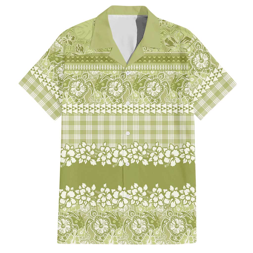 Hawaiian Hibiscus Honu Hawaiian Shirt Sage Green Mele Kalikimaka Palaka Spirit LT9 Sage Green - Polynesian Pride