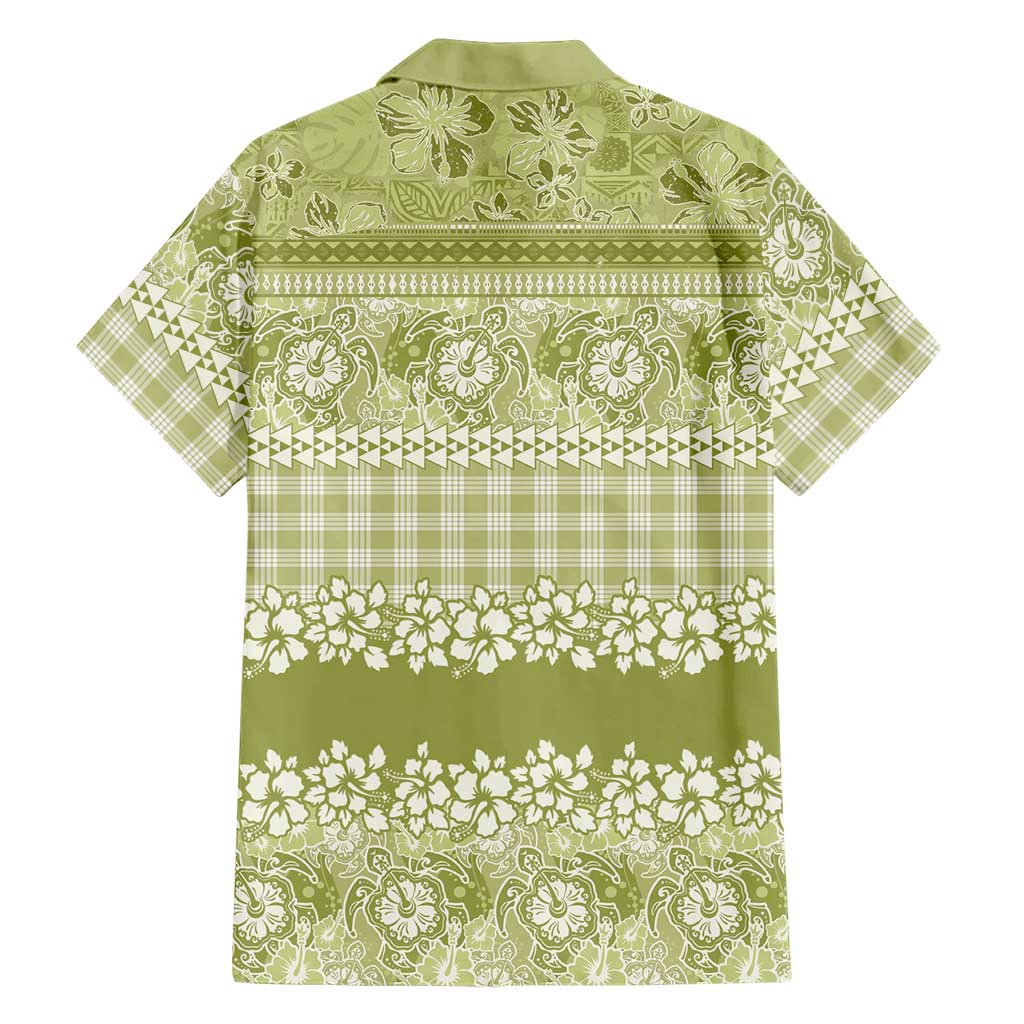 Hawaiian Hibiscus Honu Hawaiian Shirt Sage Green Mele Kalikimaka Palaka Spirit LT9 - Polynesian Pride