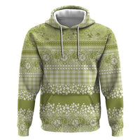 Hawaiian Hibiscus Honu Hoodie Sage Green Mele Kalikimaka Palaka Spirit LT9 Pullover Hoodie Sage Green - Polynesian Pride