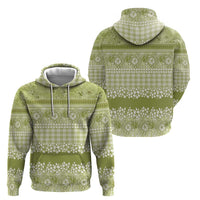 Hawaiian Hibiscus Honu Hoodie Sage Green Mele Kalikimaka Palaka Spirit LT9 - Polynesian Pride