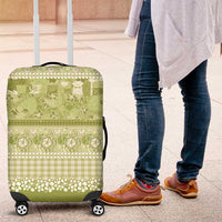 Hawaiian Hibiscus Honu Luggage Cover Sage Green Mele Kalikimaka Palaka Spirit LT9 Sage Green - Polynesian Pride