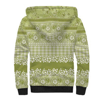 Hawaiian Hibiscus Honu Sherpa Hoodie Sage Green Mele Kalikimaka Palaka Spirit LT9 - Polynesian Pride