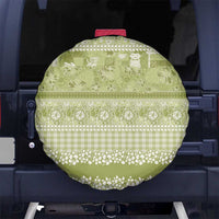 Hawaiian Hibiscus Honu Spare Tire Cover Sage Green Mele Kalikimaka Palaka Spirit LT9 No hole Sage Green - Polynesian Pride