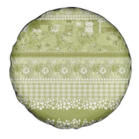 Hawaiian Hibiscus Honu Spare Tire Cover Sage Green Mele Kalikimaka Palaka Spirit LT9 - Polynesian Pride