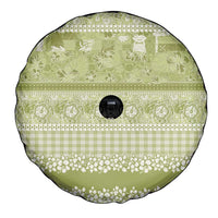 Hawaiian Hibiscus Honu Spare Tire Cover Sage Green Mele Kalikimaka Palaka Spirit LT9 - Polynesian Pride