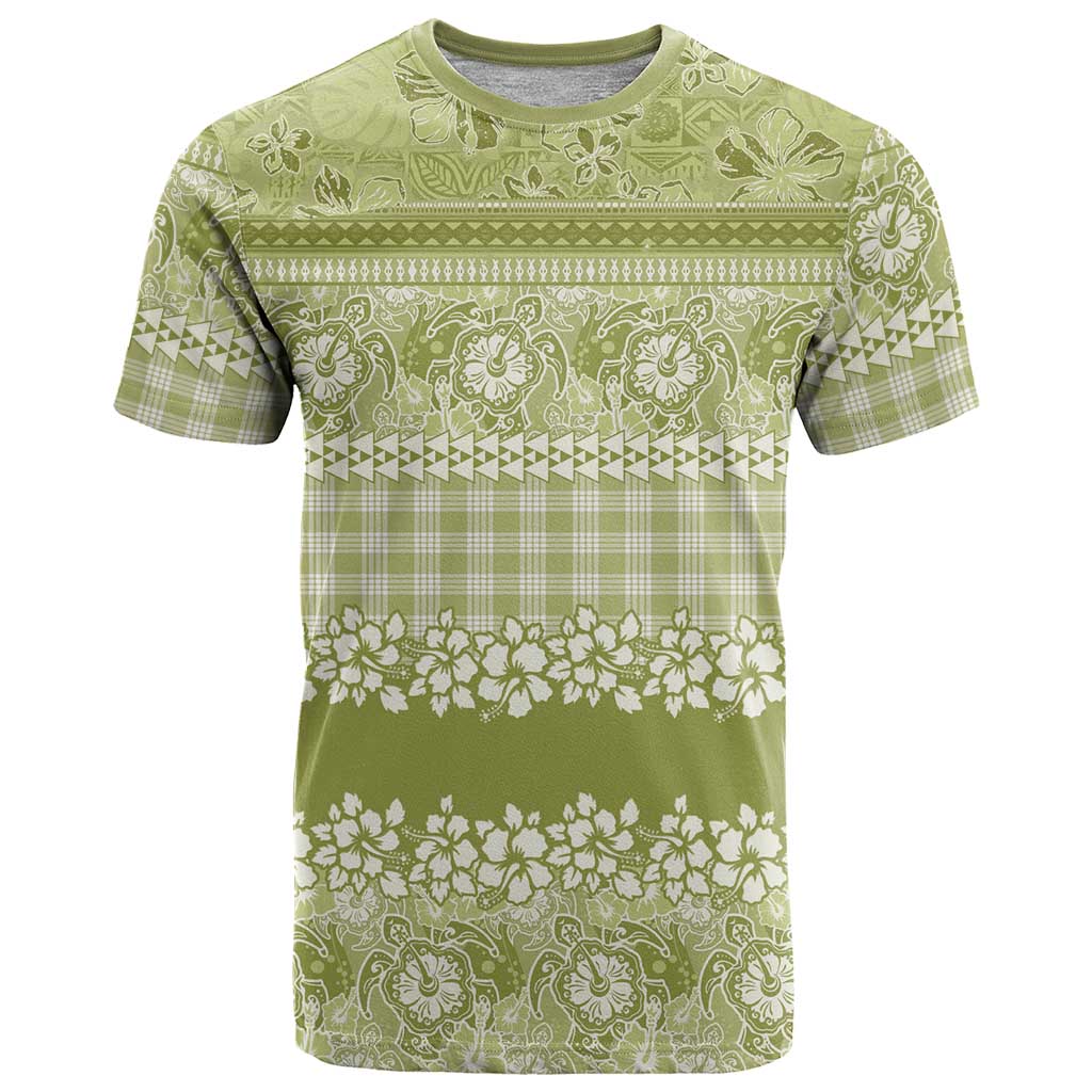 Hawaiian Hibiscus Honu T Shirt Sage Green Mele Kalikimaka Palaka Spirit LT9 Sage Green - Polynesian Pride