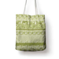 Hawaiian Hibiscus Honu Tote Bag Sage Green Mele Kalikimaka Palaka Spirit LT9 - Polynesian Pride