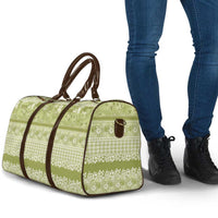 Hawaiian Hibiscus Honu Travel Bag Sage Green Mele Kalikimaka Palaka Spirit LT9 - Polynesian Pride