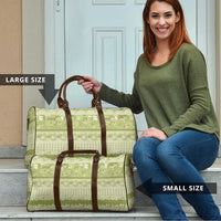 Hawaiian Hibiscus Honu Travel Bag Sage Green Mele Kalikimaka Palaka Spirit LT9 - Polynesian Pride
