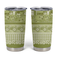 Hawaiian Hibiscus Honu Tumbler Cup Sage Green Mele Kalikimaka Palaka Spirit LT9 Sage Green - Polynesian Pride