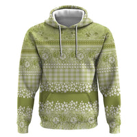 Hawaiian Hibiscus Honu Zip Hoodie Sage Green Mele Kalikimaka Palaka Spirit LT9 Pullover Hoodie Sage Green - Polynesian Pride