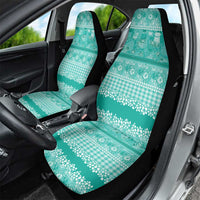 Hawaiian Hibiscus Honu Car Seat Cover Turquoise Mele Kalikimaka Palaka Spirit LT9 - Polynesian Pride