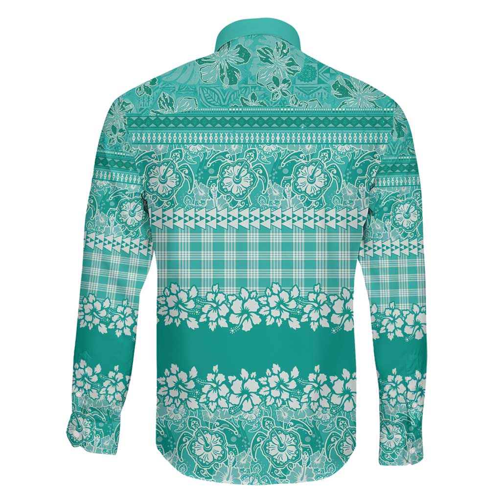 Hawaiian Hibiscus Honu Family Matching Puletasi and Hawaiian Shirt Turquoise Mele Kalikimaka Palaka Spirit LT9 - Polynesian Pride