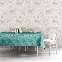 Hawaiian Hibiscus Honu Tablecloth Turquoise Mele Kalikimaka Palaka Spirit - Polynesian Pride
