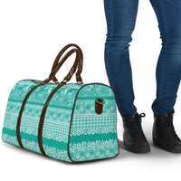 Hawaiian Hibiscus Honu Travel Bag Turquoise Mele Kalikimaka Palaka Spirit LT9 - Polynesian Pride