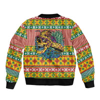 Hawaiian Pineapples Skull Bomber Jacket Mele Kalikimaka Palaka Quilt Pattern LT9 - Polynesian Pride
