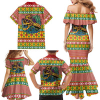 Hawaiian Pineapples Skull Family Matching Mermaid Dress and Hawaiian Shirt Mele Kalikimaka Palaka Quilt Pattern LT9 - Polynesian Pride